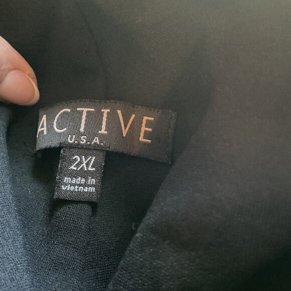 Active USA Black Stretch Ponte Knit W/Elastic Side Panels Pants Legging Plus 2XL - Picture 5 of 8